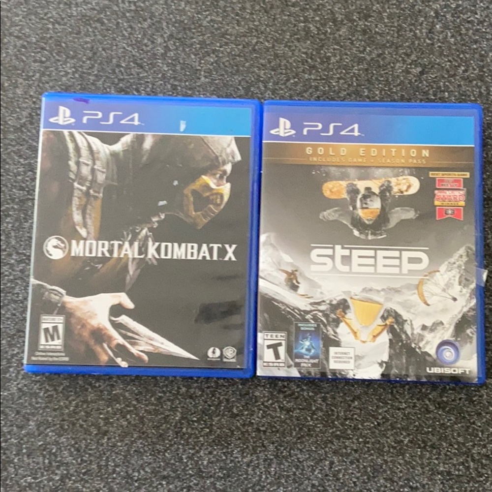PS4 Two games. Steep and mortal kombat X